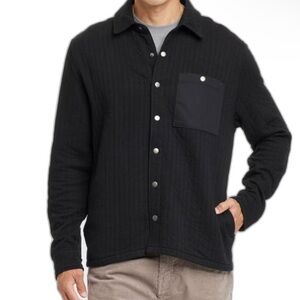 Men's Quilted Knit Shirt Jacket - Goodfellow & Co Black L